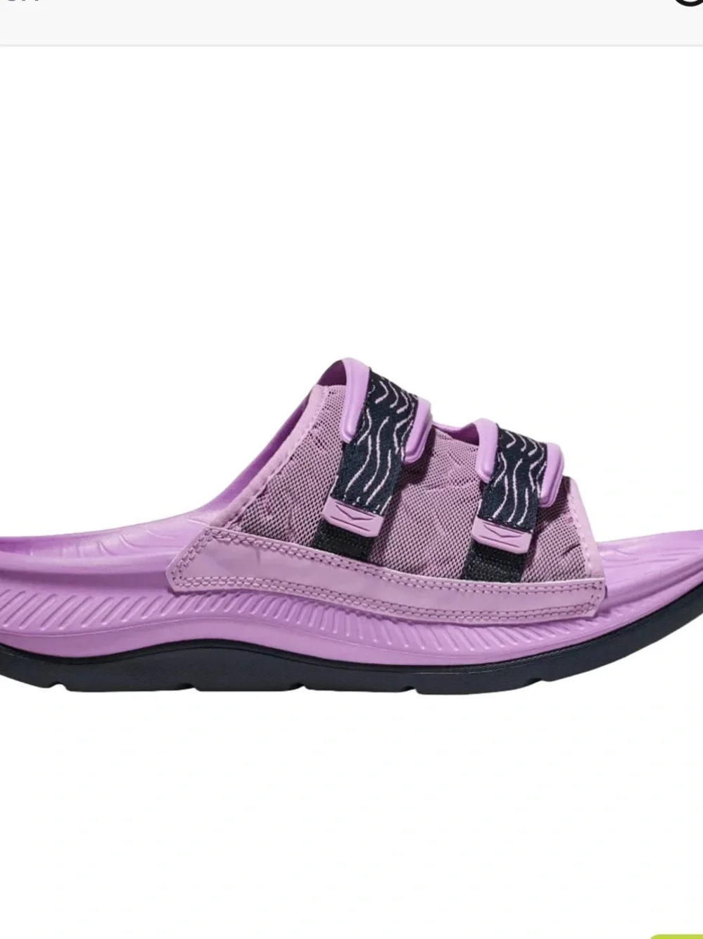 NEW💜HOKA All Ora Luxe Slide Sandals in violet bloom/outer space $80 m 14, w 15